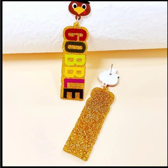 Fall Gobble Gobble Acrylic earrings - Picture 3 of 4